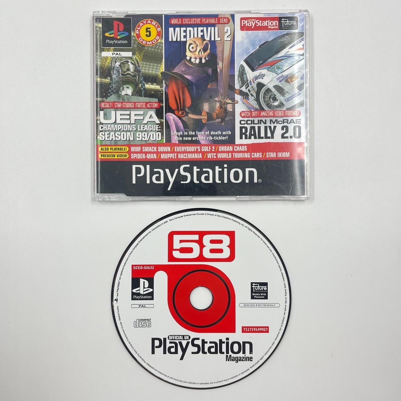 PlayStation 1 Demo Disc - Champions League 99/00, Medievil 2 & Rally 2.0 (PAL) - Retro Gaming Collectible for PS1 Enthusiasts | Perfect for Nostalgic Gaming Nights & Vintage Console Collections