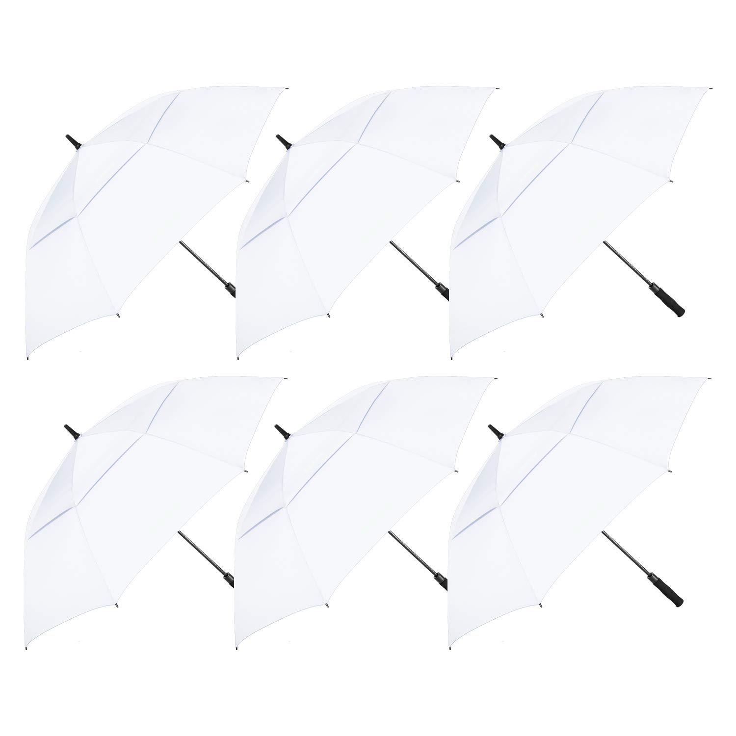 MRTLLOA 6 Pack Golf Umbrella - 68/62 Inch Large Oversize Windproof Double Canopy Vented Automatic Open Stick Umbrella for Men & Women - Perfect for Golf, Beach, Hiking & Outdoor Activities