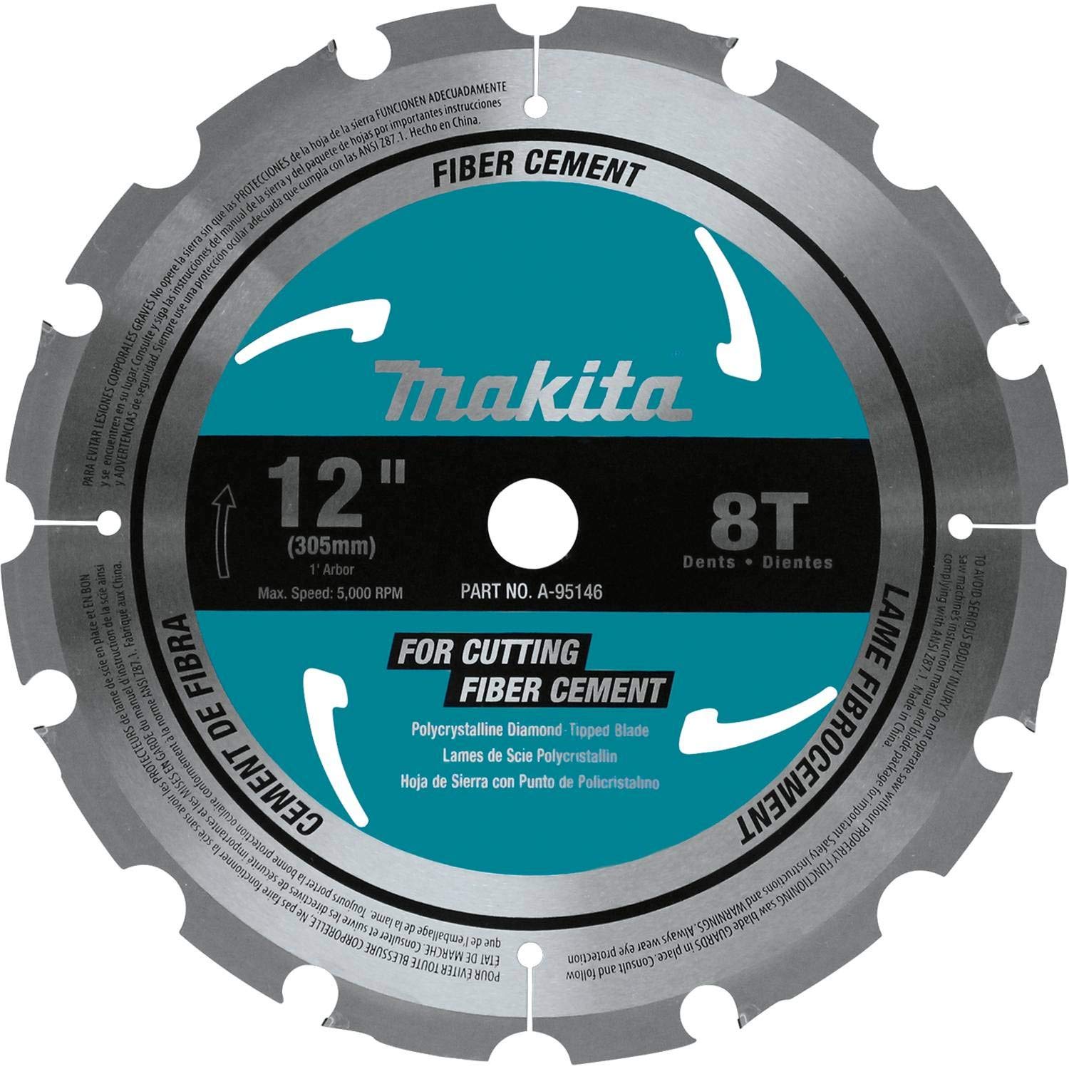 Makita A-95146 12-Inch PCD Tipped Miter Saw Blade for Fiber Cement - Premium Cutting Tool for Woodworking, Construction & DIY Projects