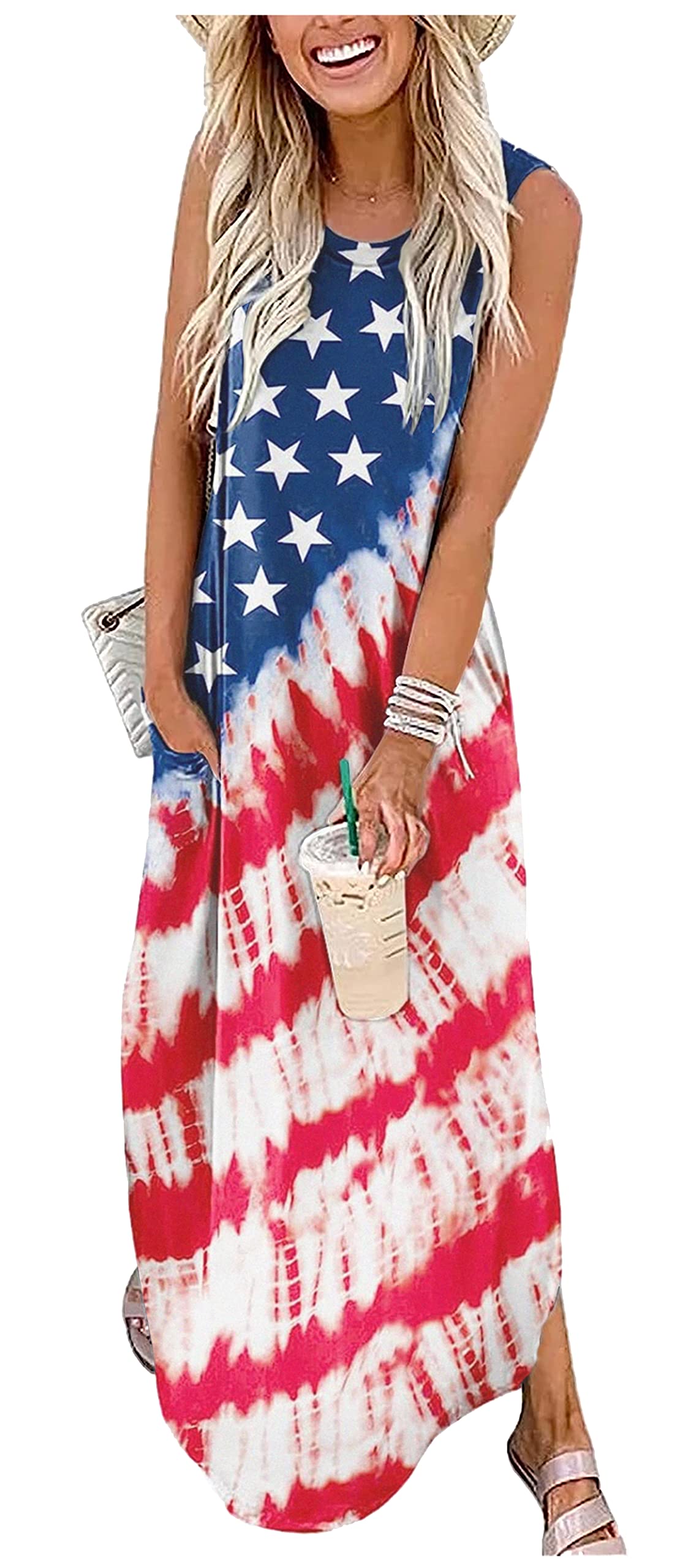 2025 Women's Summer Dresses - Boho Floral Maxi Sundress with Pockets for Beach Vacation & Tropical Getaways | Perfect for Pool Parties, Resort Wear & Casual Outings
