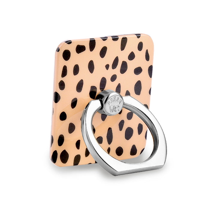 Spotted Nude Cheetah Phone Ring Holder - Grip Stand for iPhone Samsung Smartphones - Perfect for Selfies, Videos, and Hands-Free Viewing