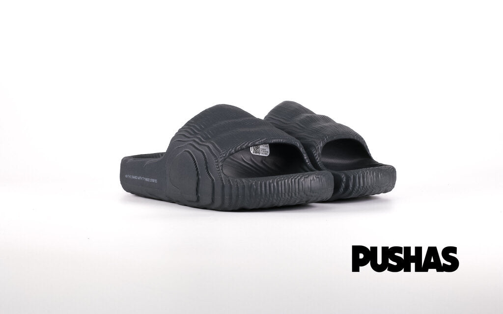 Adidas Adilette 22 Slides 'Carbon Black' - Comfortable Men's Shower Sandals for Pool, Beach & Gym (2022)