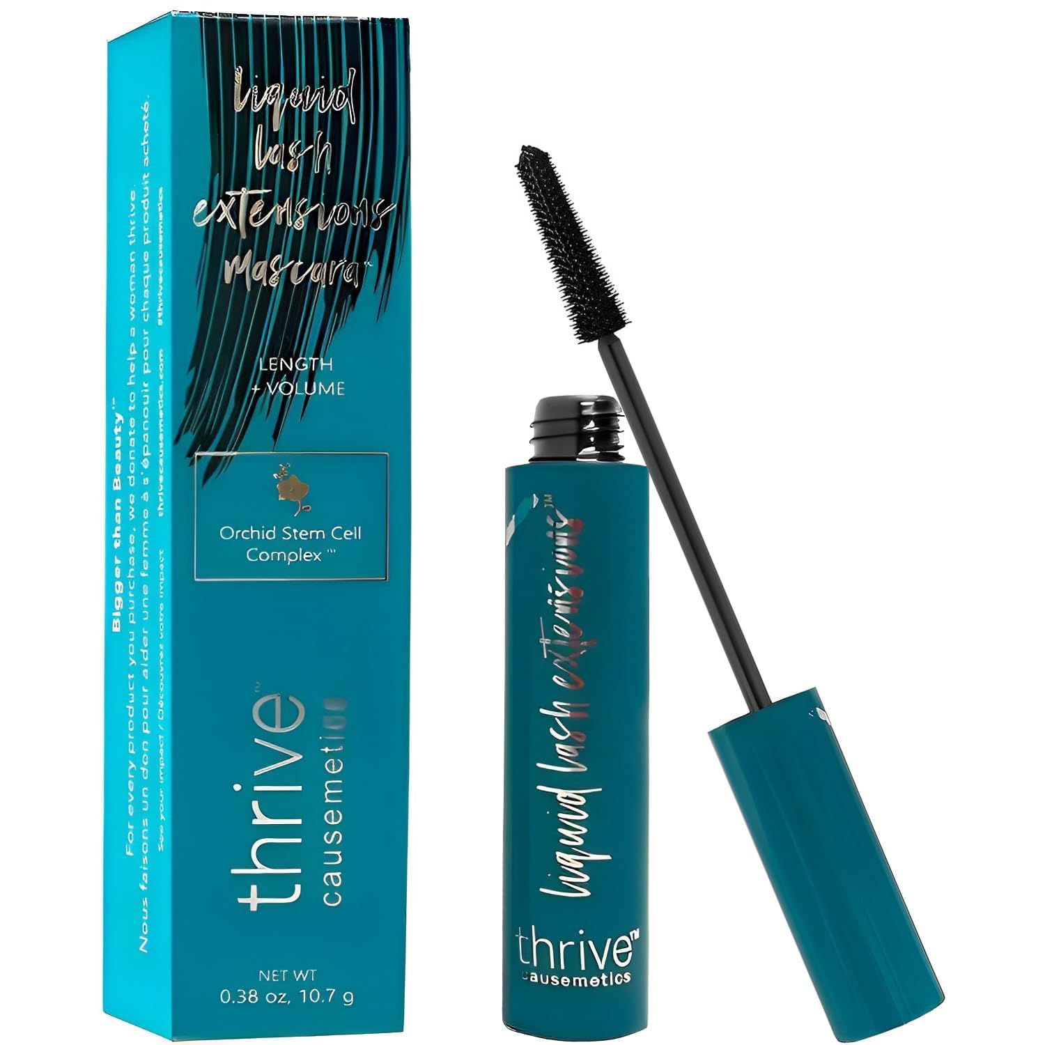 Thrive Mascara - Waterproof & Smudge-Proof Liquid Lash Extensions for Thick, Voluminous & Lengthened Lashes | All-Day Wear | Natural Look, No Clumping (Black) | Perfect for Daily Use, Special Occasions & Professional Makeup Looks
