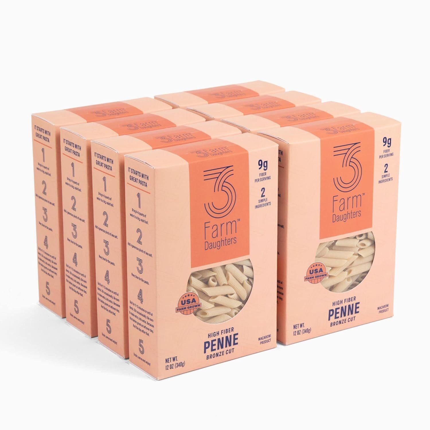 3 Farm Daughters Penne Pasta - Authentic Italian Pasta for Family Dinners & Gourmet Cooking | Perfect for Pasta Salads, Carbonara & Weeknight Meals