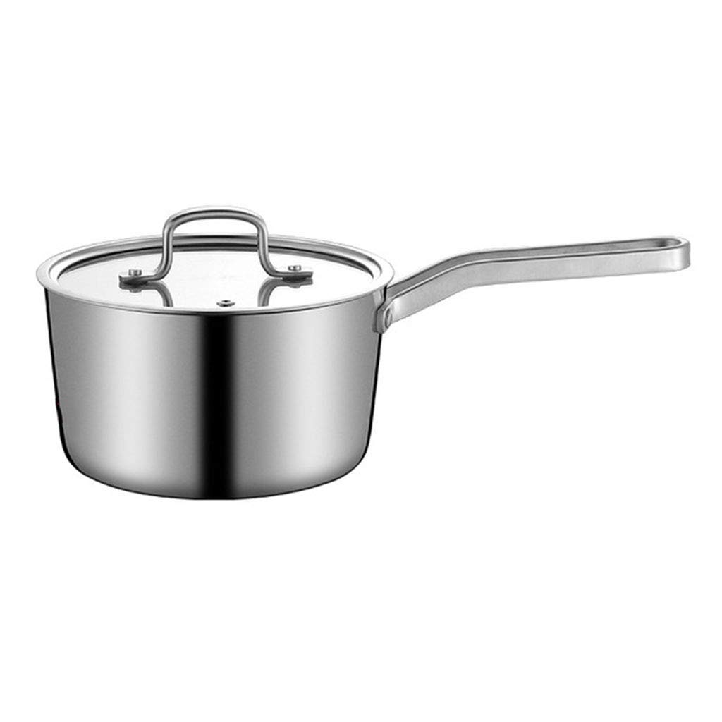 Premium 18cm Stainless Steel Milk Pot with 3-Layer Non-Stick Coating - Fast Heat Conduction & Easy to Clean - Perfect for Cooking Noodles, Sauces, and Boiling - Ideal for Home Kitchen, Dorm, Camping & RV Cooking