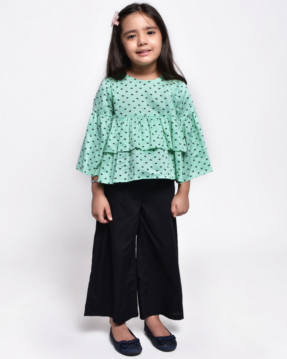 Heart Print Blouse for Women - Cute Floral Heart Pattern Tops - Casual & Party Wear for Date Night, Office, or Everyday Outfits