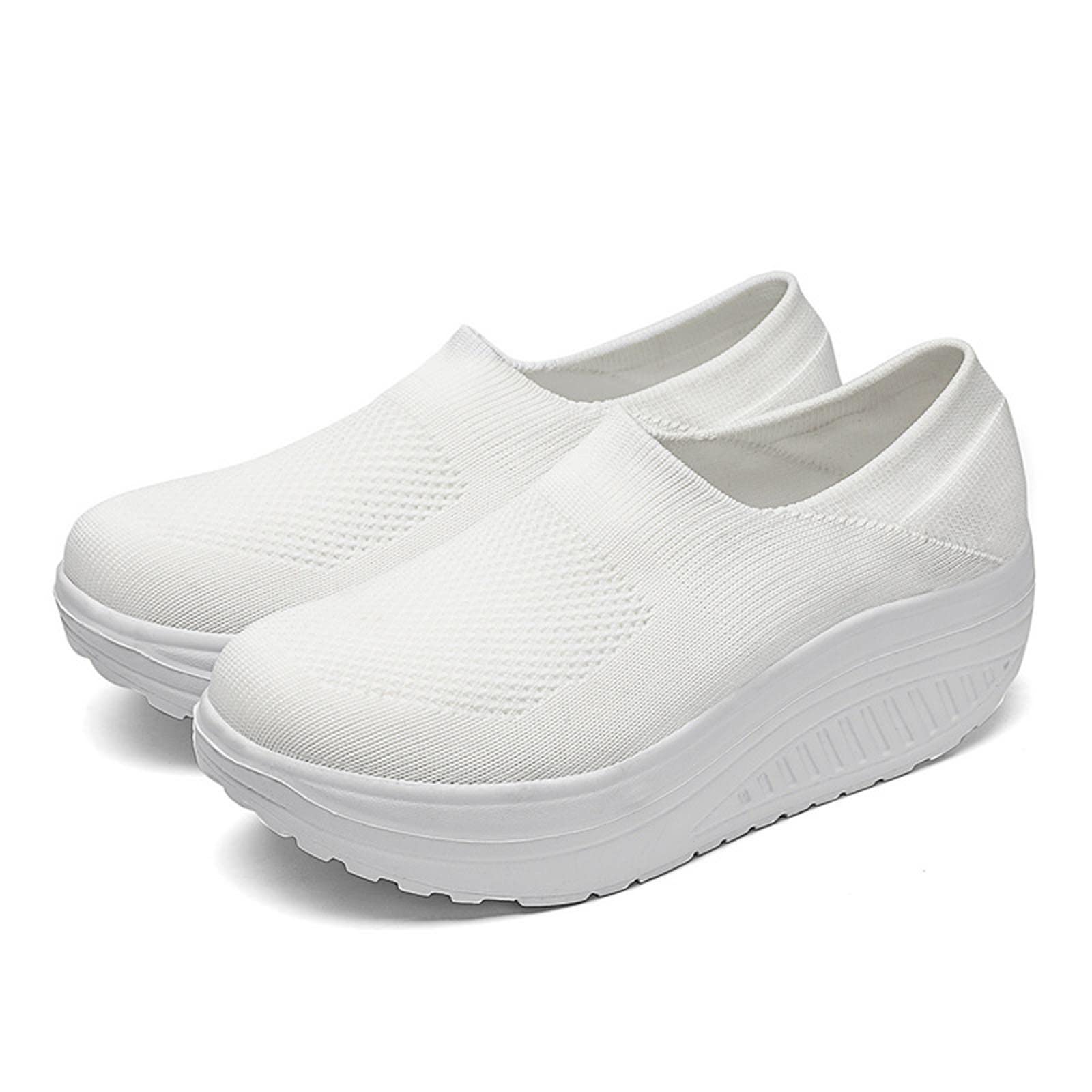 Women's Fashion Platform Sneakers - Breathable Canvas Walking Shoes with Thick Sole for Casual Outfits & Everyday Comfort