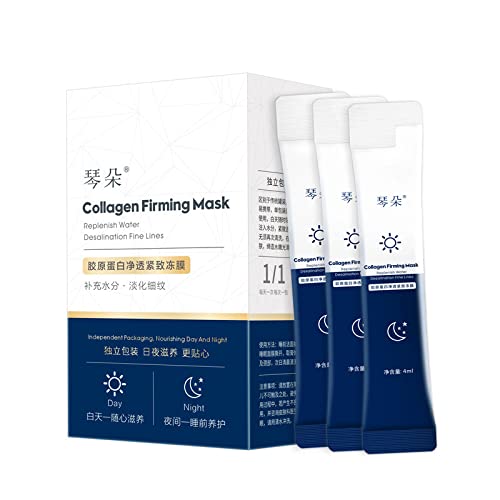 20pcs Care Creamy 20X4ml Cooling & Firming Collagen Face Mask Set with LED Pedicure Stand - Skin Hydration & Rejuvenation Treatment for Spa, Home Beauty Routine (White, One Size)