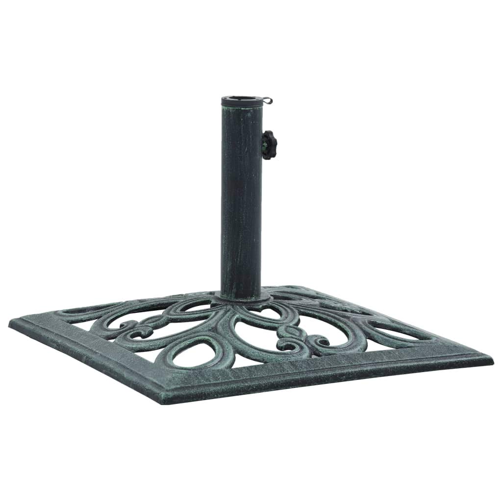 vidaXL Heavy Duty Cast Iron Umbrella Base with Exquisite Pattern - 26.5 lbs Garden & Beach Stand (19.3 Inch) - Durable Outdoor Umbrella Holder for Patio, Poolside, and Backyard Decor