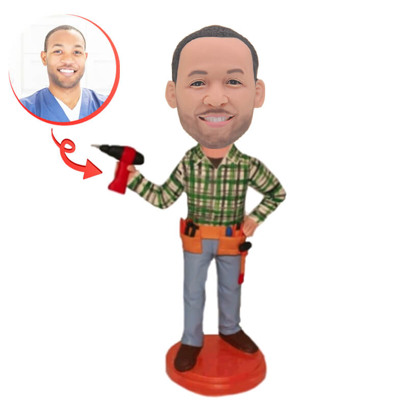 Custom Bobblehead for Handyman - Personalized Bobblehead Doll for DIY Enthusiasts & Gift Ideas | Perfect for Workbench Decor, Toolbox Accessories & Unique Gifts