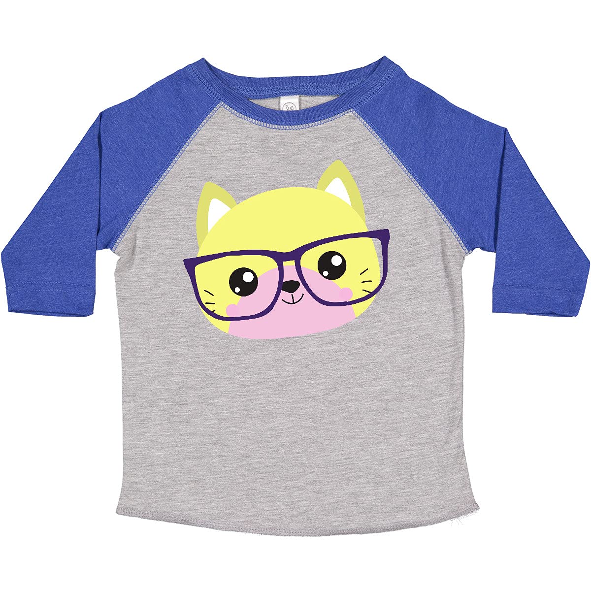 Inktastic Hipster Cat with Glasses - Cute Kitten Graphic Toddler T-Shirt for Boys & Girls - Perfect for Playdates, Daycare & Family Photos