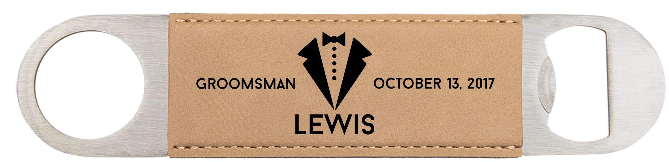 Personalized Groomsmen Bottle Opener - Laser Engraved Wedding Party Favor for Groomsmen and Bridesmaids (Tuxedo Design) - Perfect for Bachelor Parties, Wedding Gifts & Anniversary Celebrations