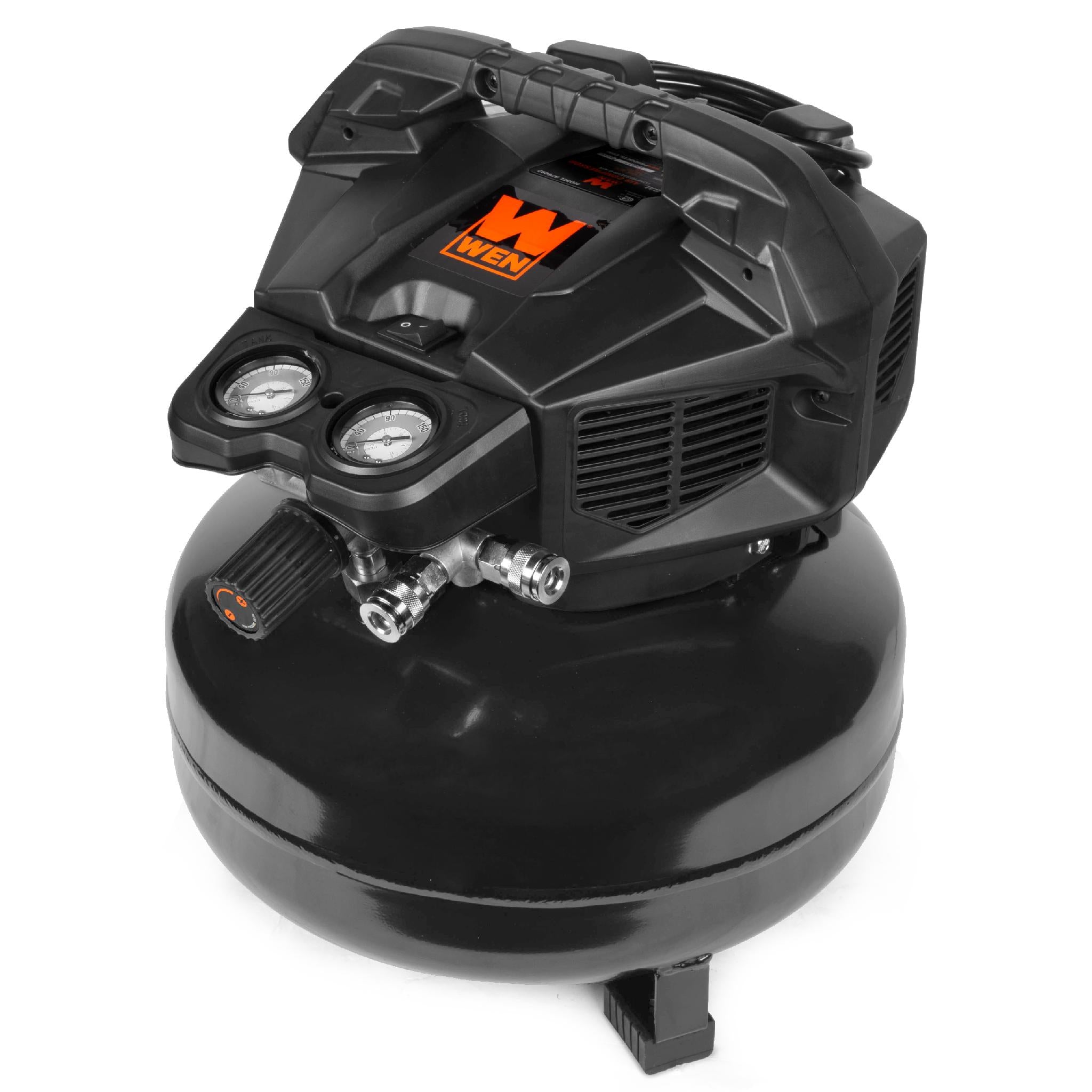 WEN AP6092 6 Gallon Oil-Free Pancake Air Compressor - Portable & Quiet for Home DIY, Nail Guns, Inflating Tires & Air Tools