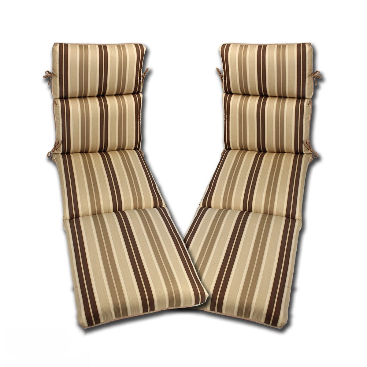 Comfort Classics Set of 2 Reversible Chaise Lounge Cushions - 22x74x5 Inches, Acrylic Outdoor Channeled Design - Perfect for Poolside, Patio Furniture & Sunbathing
