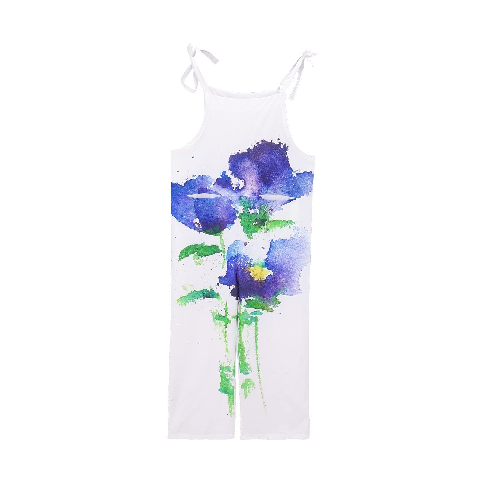 Women's Sleeveless Wide Leg Jumpsuit - Purple Suspender Overalls, XXL Loose Baggy Romper | Casual Summer Outfit, Beach Cover-Up, Lounge Wear, Boho Fashion Statement