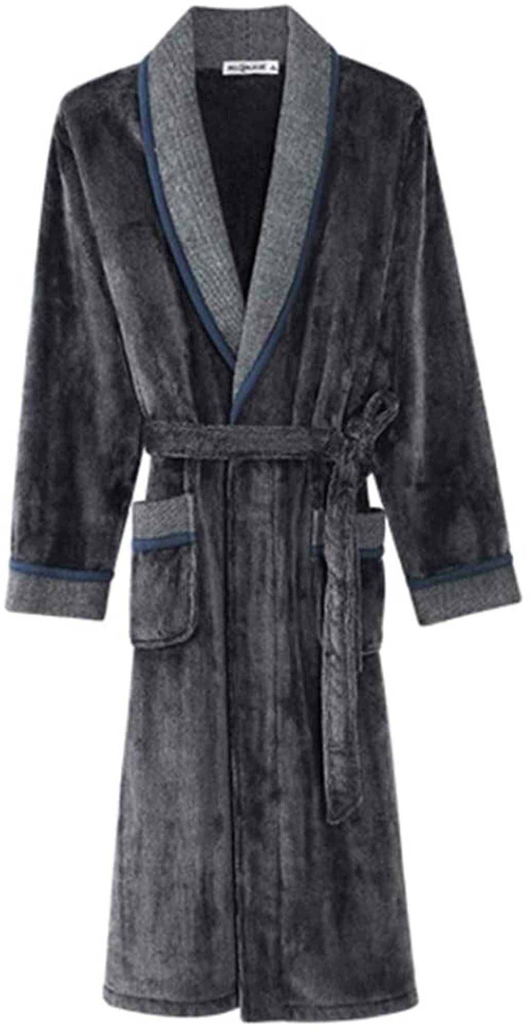 Men's Warm Cotton Pajama Set - Long Sleeve Sleepwear for Winter & Fall - XL Size Black Loungewear - Perfect for Home Relaxation & Cold Weather Comfort