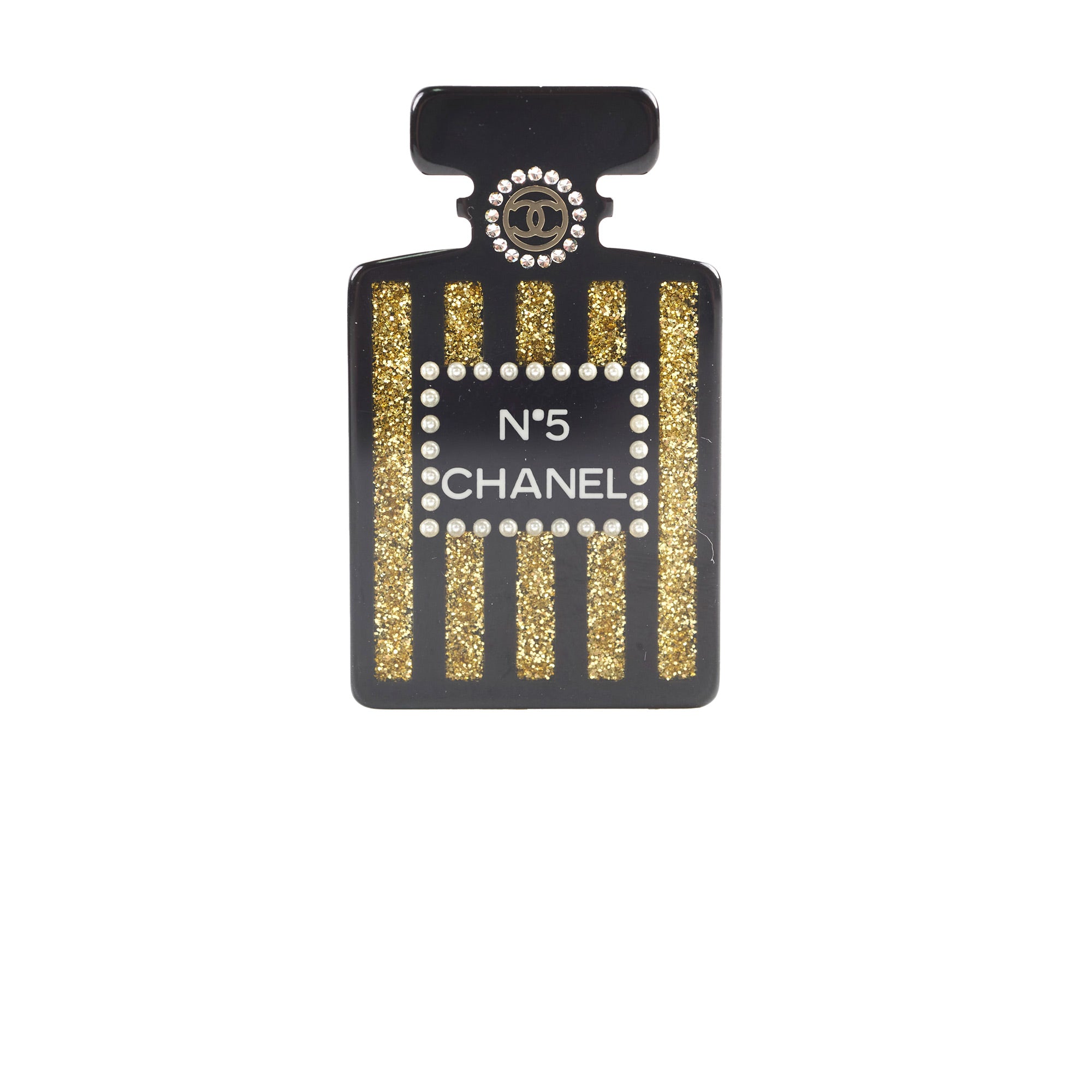 Chanel NO.5 Perfume Bottle Brooch - Elegant Fashion Pin for Women, Vintage Chanel Inspired Jewelry - Perfect for Dresses, Jackets, Scarves & Gift Giving