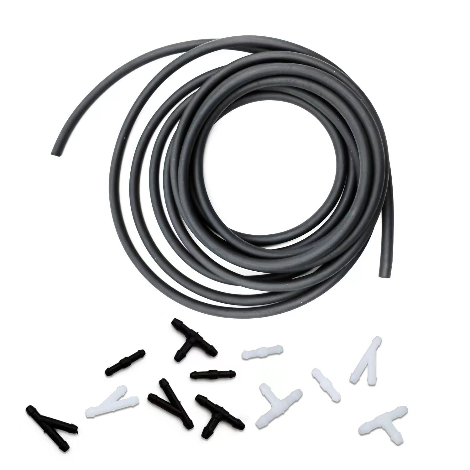 4M Windshield Washer Hose Kit with 12PCS Connectors - Universal Car Washer Fluid Tube Replacement for Most Vehicles - Perfect for Windshield Cleaning & Fluid System Maintenance