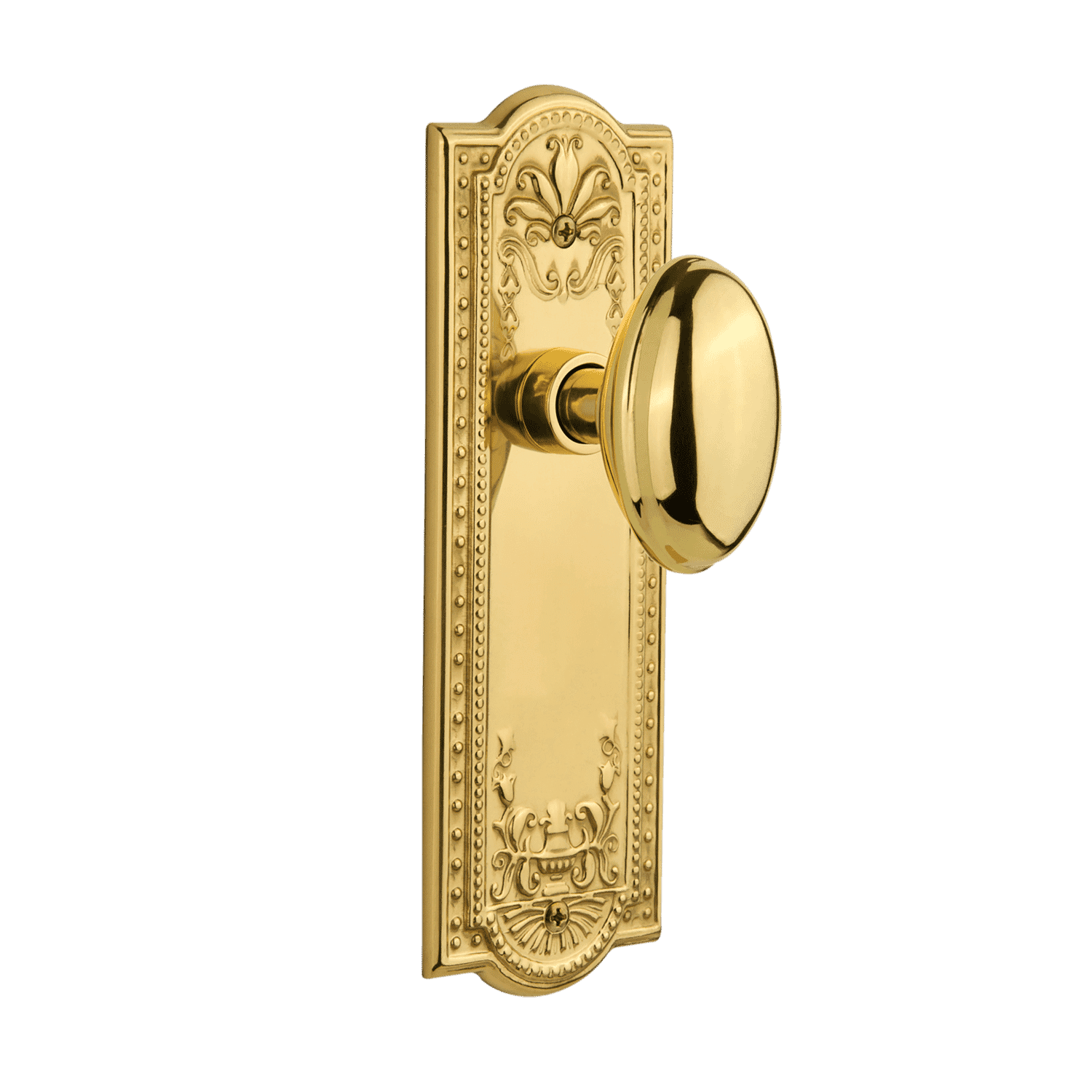 Unlacquered Brass Meadows Long Plate with Homestead Knob - Elegant Cabinet & Drawer Pull for Vintage & Modern Kitchens