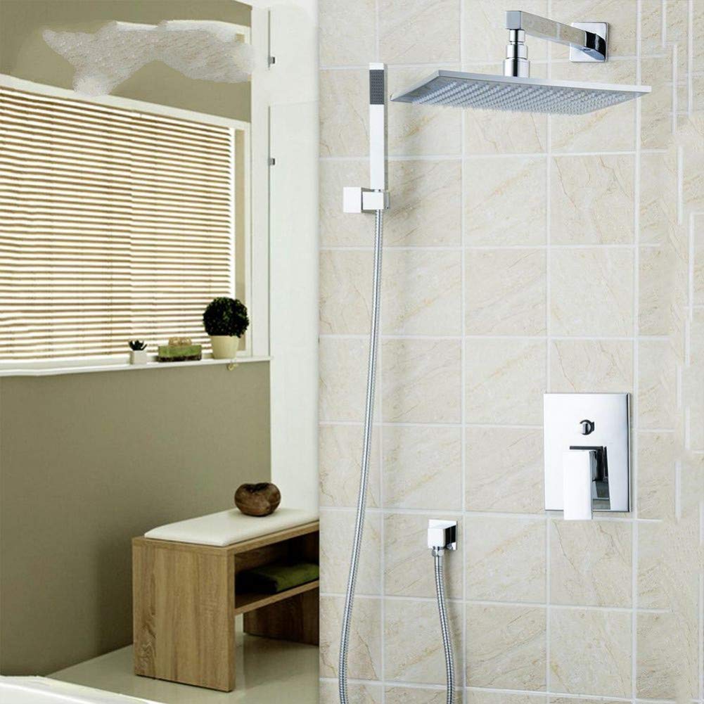 Premium 12 Inch Rainfall Shower Head Set - Luxury Bathroom Wall Mounted Raining Shower System for Spa-Like Experience at Home