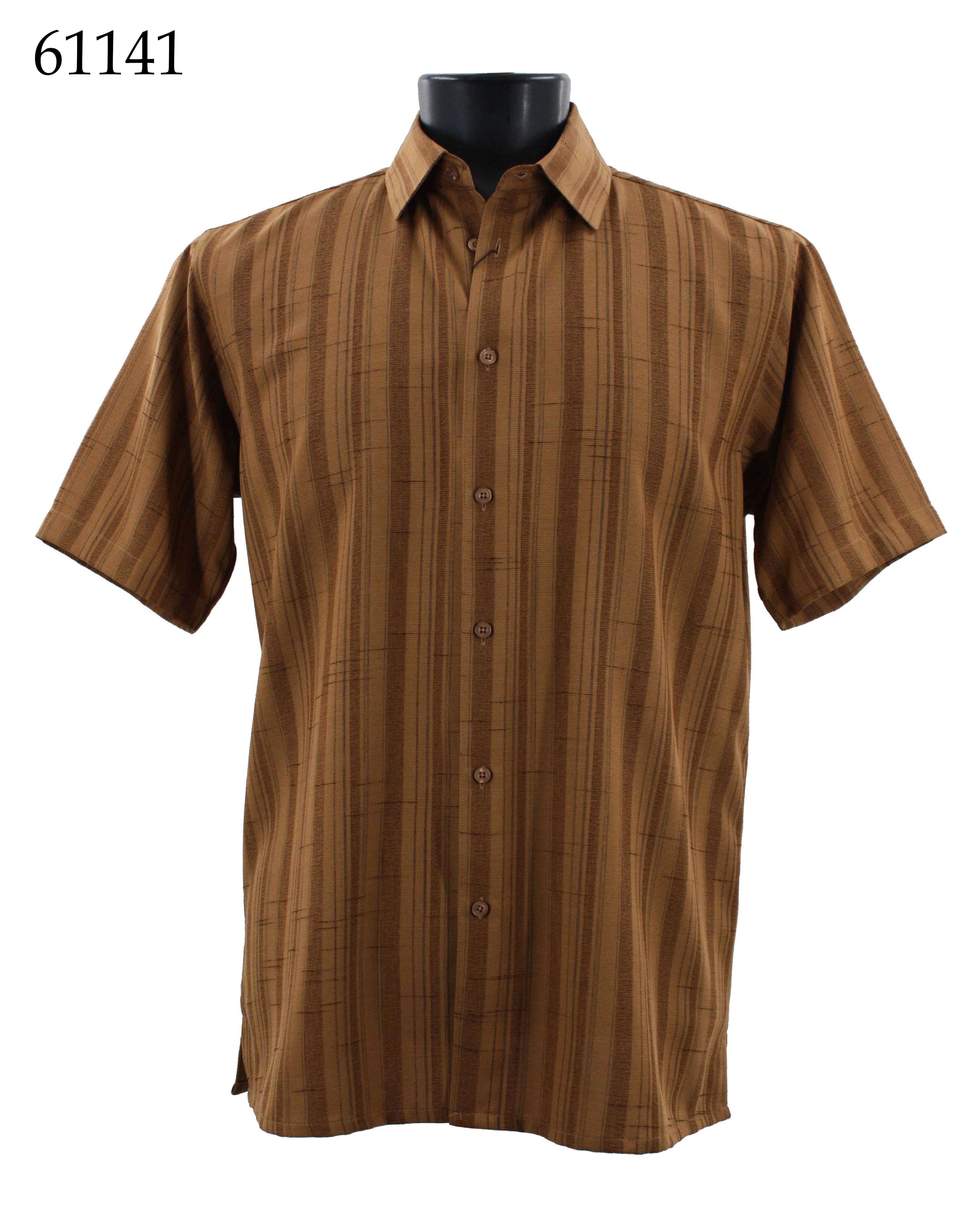 Bassiri Men's Short Sleeve Casual Shirt 61141 - Comfortable Button Down Shirt for Summer, Office & Outdoor Activities