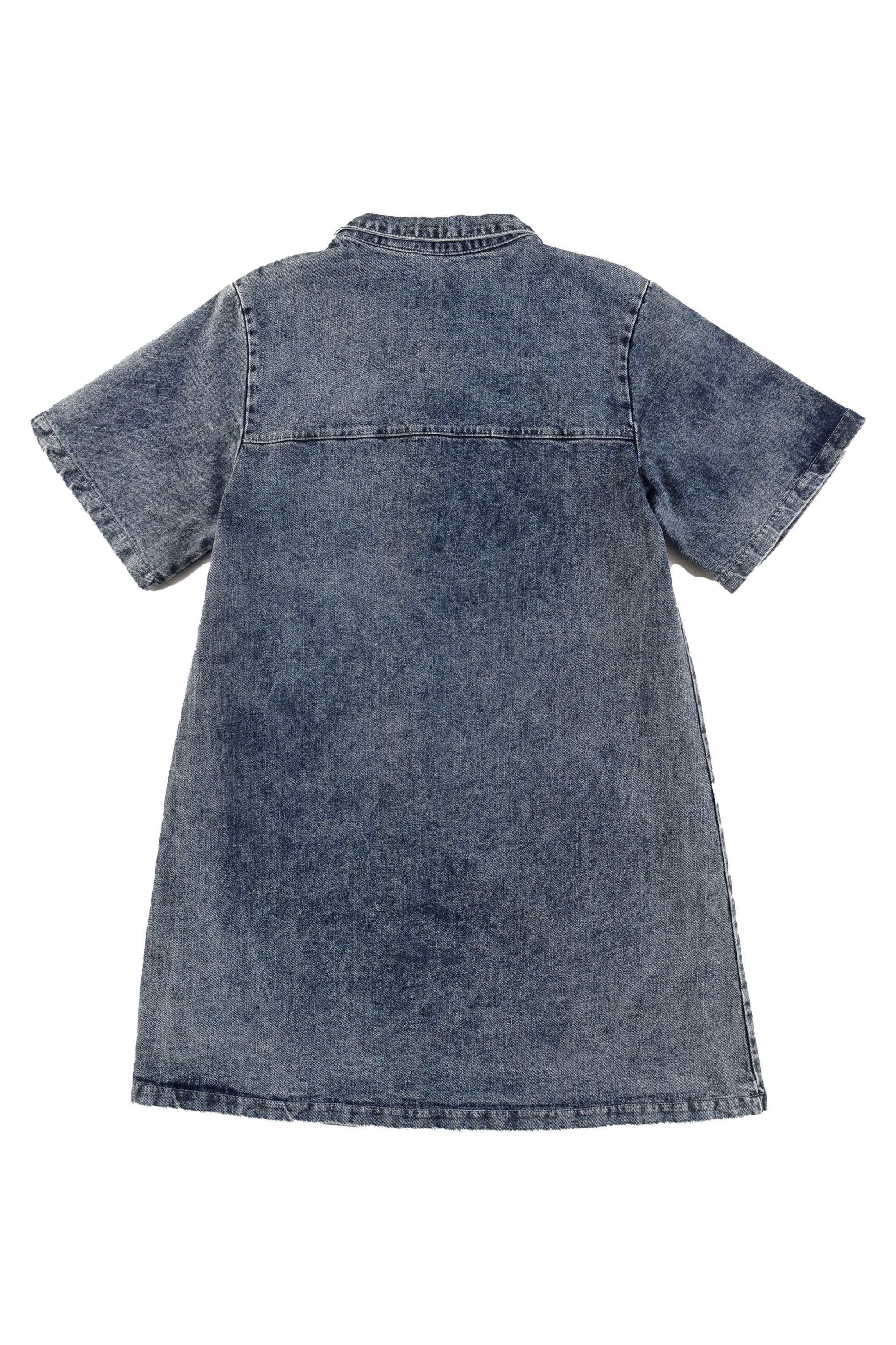 Loud Blue Stone Wash Denim Dress with Front Pockets - Casual Chic Outfit for Women | Perfect for Date Night, Office Wear & Weekend Brunch