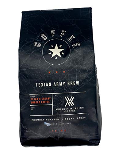 Pecan & Cherry Smoked Coffee Beans - Fire Roasted Texian Army Brew (Ground) | Bold Flavor for Camping, Outdoor Adventures & BBQ Gatherings