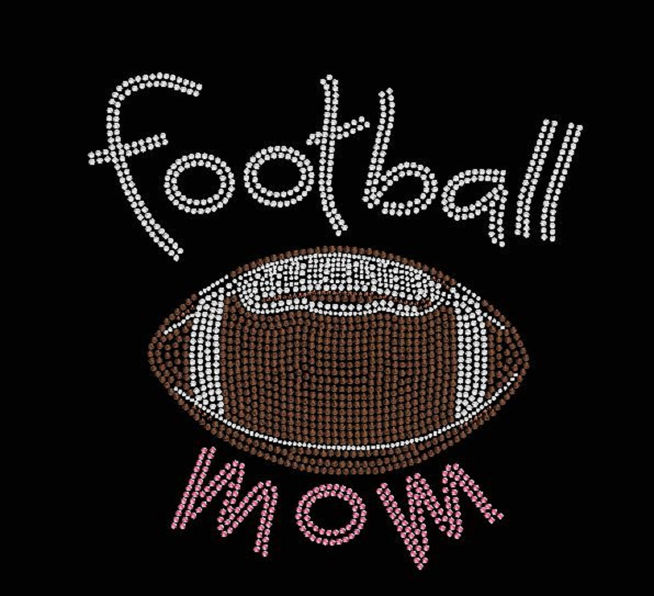 Football Mom Rhinestone Iron-On Transfer - Custom Team Spirit Decals for DIY T-Shirts, Hoodies & Gifts | Perfect for Game Day, Cheerleading & Sports Mom Apparel