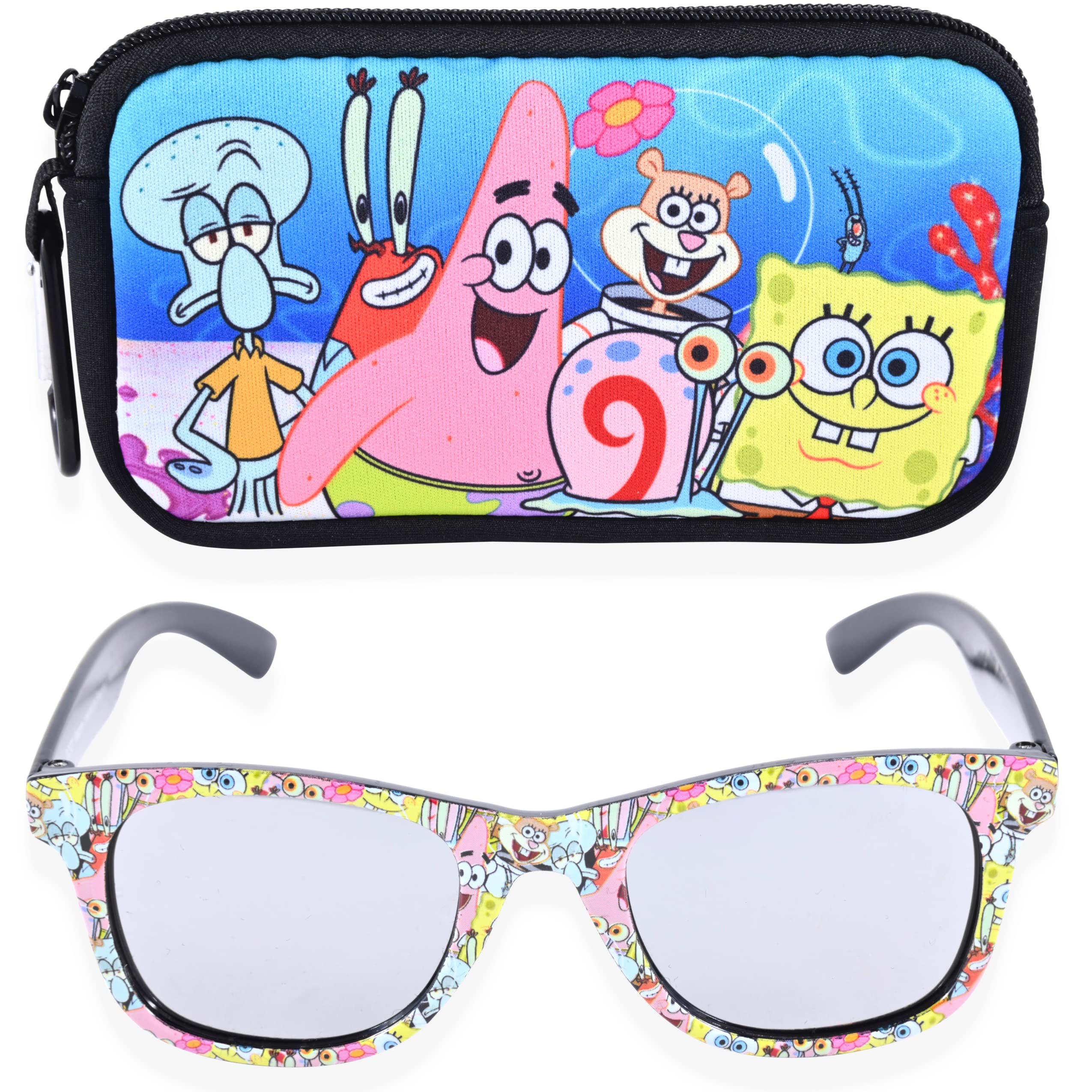 SpongeBob SquarePants Kids Sunglasses for Boys & Girls with Case - UV Protection Sunglasses for Toddlers & Children - Perfect for Beach, Outdoor Play & Summer Activities