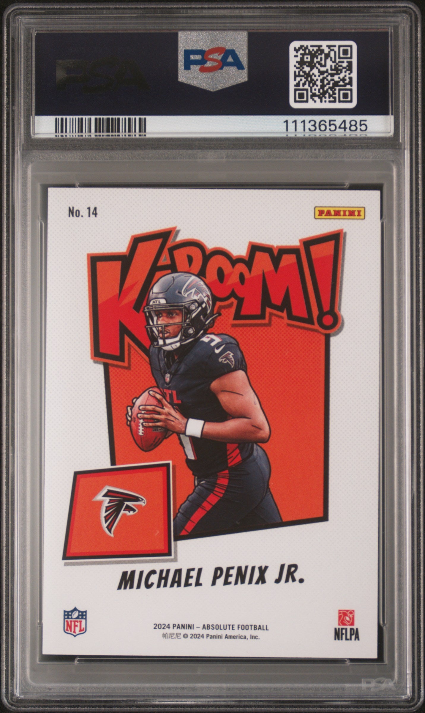 2024 Panini Absolute Kaboom! Horizontal Michael Penix JR. #14 PSA 9 Mint Football Trading Card - Perfect for Collectors, Sports Memorabilia Fans & Investment