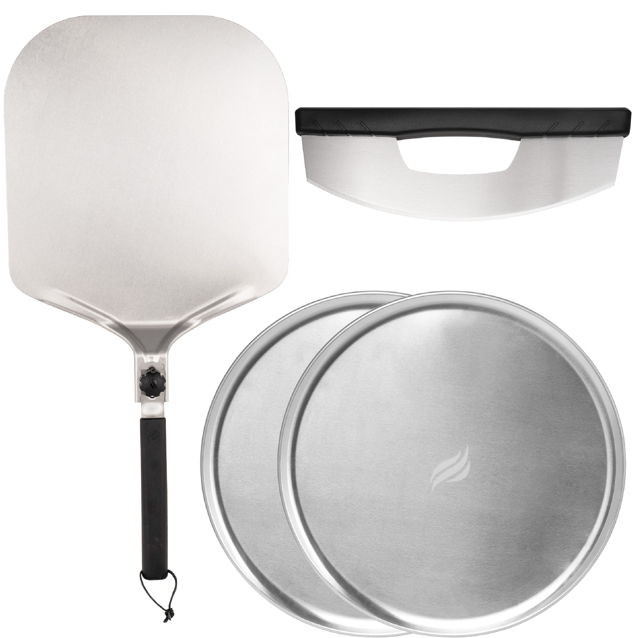 4-Piece Essential Pizza Making Kit - Stainless Steel Pizza Cutter, Server, Rolling Pin & Dough Scraper - Perfect for Home Baking, Parties & Italian Cooking Enthusiasts