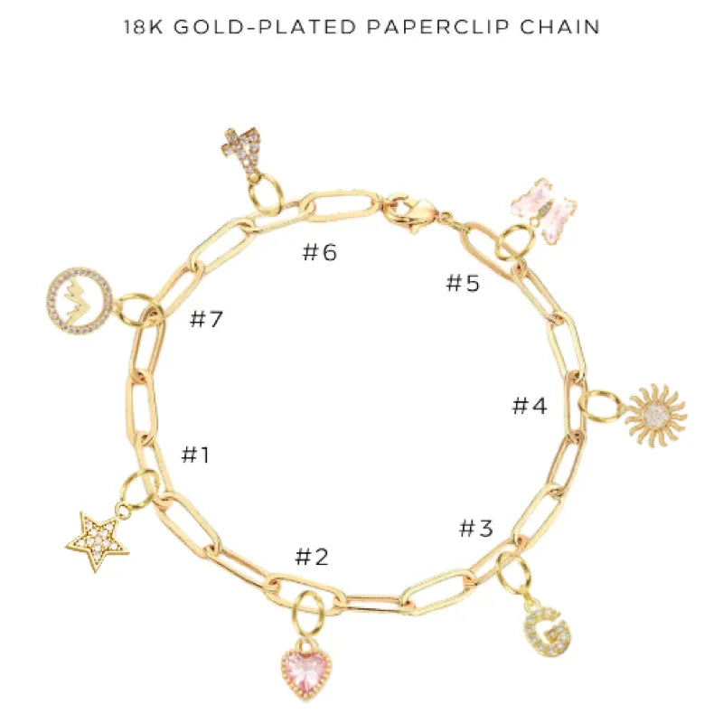 Elegant Charm Bracelet with Assorted Charms - Perfect for Gifts, Parties & Everyday Wear | $46.00
