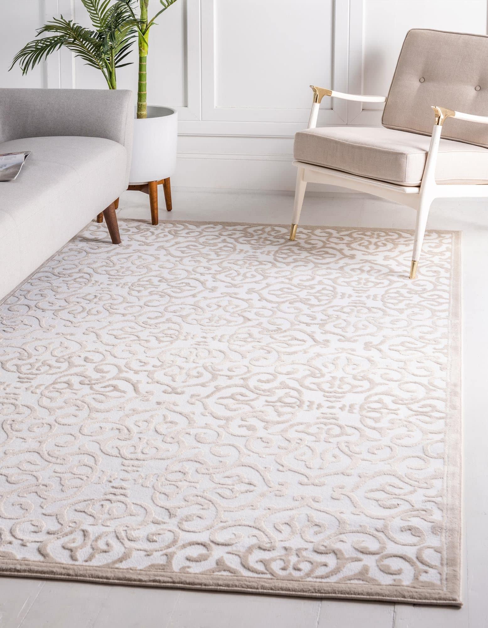 Premium Handmade Nepal Collection Rug – 9' x 12' Snow White Medium Pile Area Rug for Living Room, Dining Room & Open Floor Plans | Soft & Durable Wool Carpet | Perfect for Home Decor, Office Spaces & High-Traffic Areas