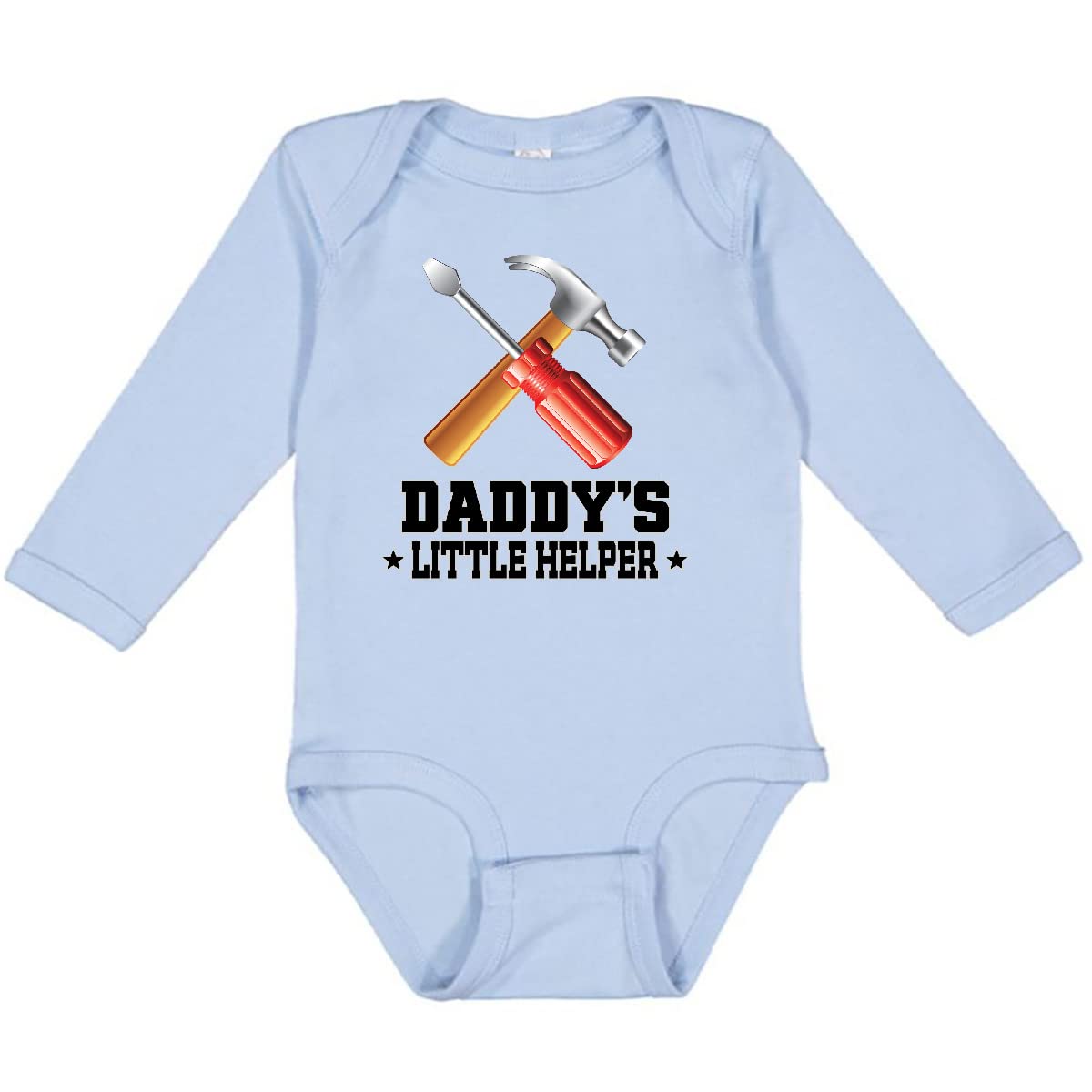 Inktastic Daddy's Little Helper Outfit - Baby Boy Tools Print Long Sleeve Bodysuit - Perfect for Father & Son Matching Outfits, DIY Projects, and Family Photos
