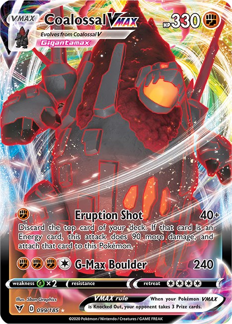 Coalossal VMAX Pokemon Card [SWSH04 099/185] - Rare Collectible for Trading & Battles