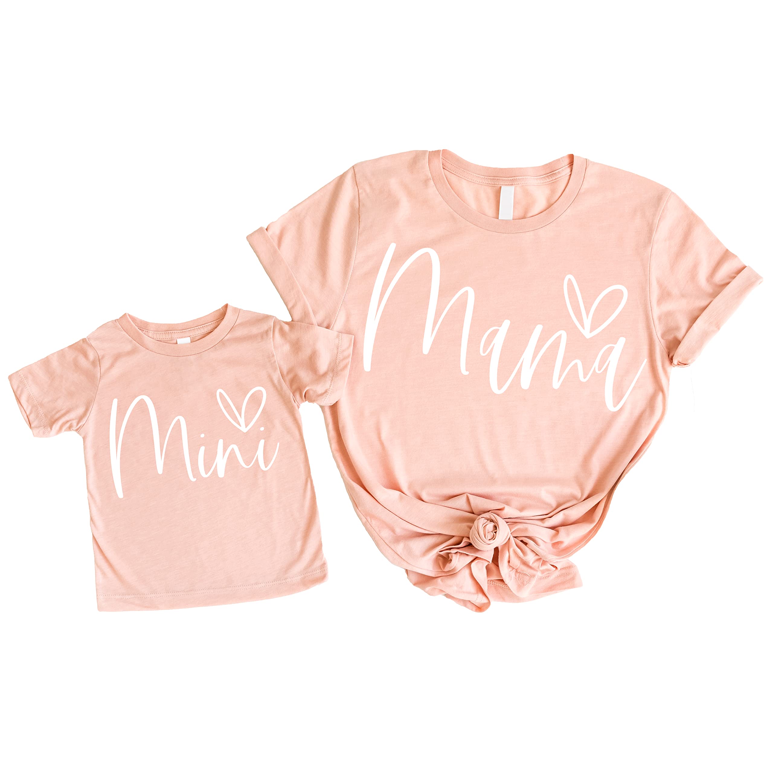 Olive Loves Apple Mama and Baby Matching Heart Outfits - Cute Mother Daughter Coordinating Sets for Family Photos, Valentine's Day & Special Occasions
