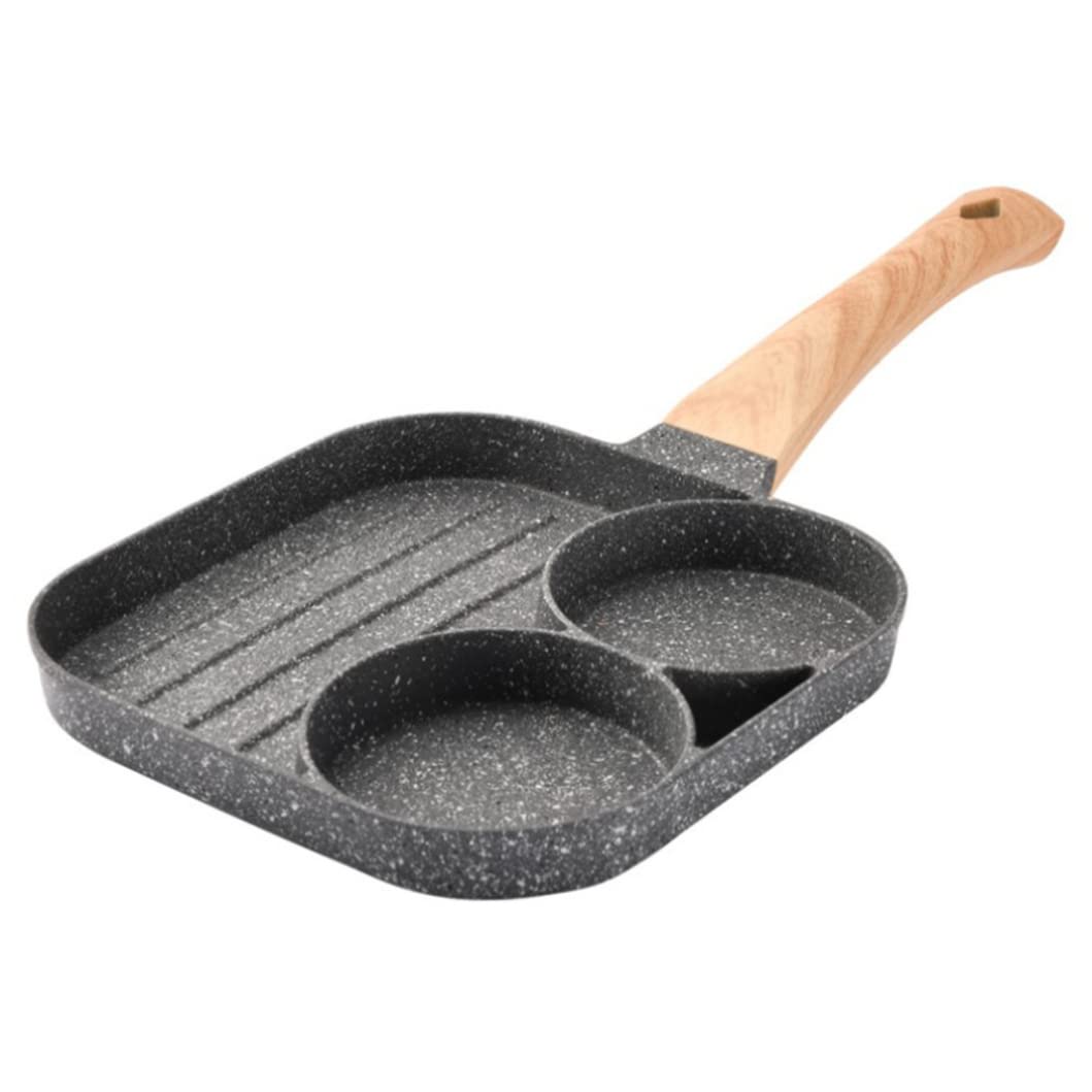 Non-Stick Egg Frying Pan with 2 Holes - Omelette, Pancake & Poached Egg Maker for Induction Hob, Gas Stove - Perfect for Breakfast, Burgers, Bacon & Steak - Ideal for Home Cooking and Restaurant Use