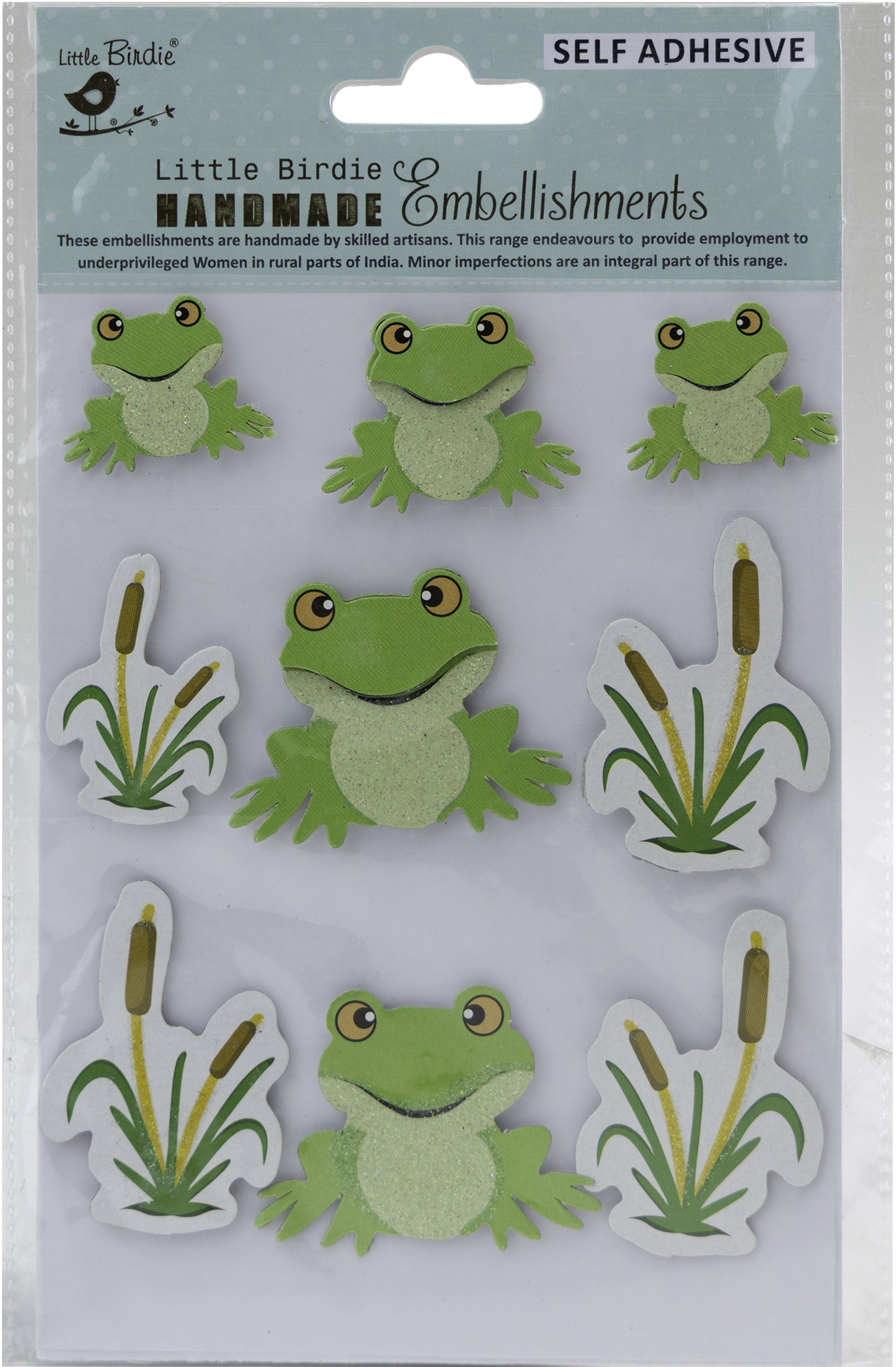 3D Embellishment Stickers - 9 Piece Pack - Cute Toad Pool Decorations for Scrapbooking, DIY Crafts, and Party Decor