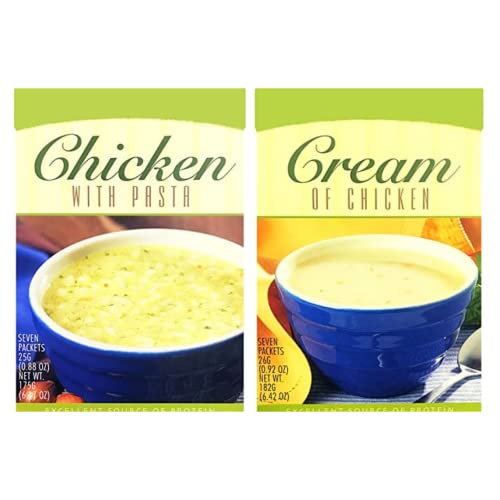 HealthyWise High Protein Chicken Pasta Soup with Cream - 15g Protein, Low Calorie, Low Fat, Low Carb, Ideal Protein Compatible - 7 Servings per Box (2 Pack) - Perfect for Weight Loss, Keto Diet & Quick Healthy Meals