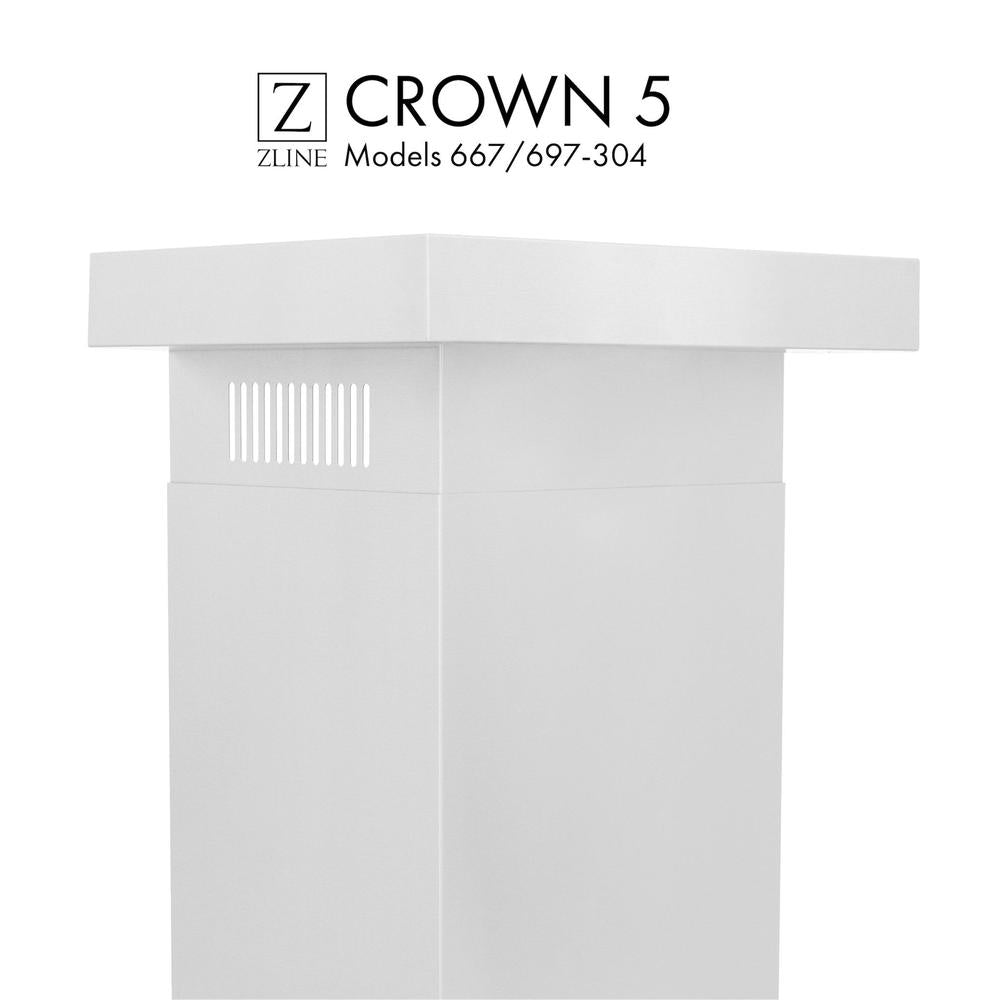 ZLINE CM5 Crown Molding Profile 5 for Wall Mount Range Hood (667/697 304) - Perfect for Kitchen Remodeling & Range Hood Installation