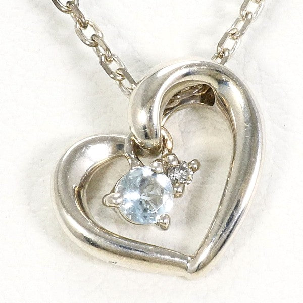 4℃ Genuine Aquamarine & Diamond Sterling Silver Necklace for Women - Elegant Pendant Jewelry Gift for Birthday, Anniversary & Special Occasions