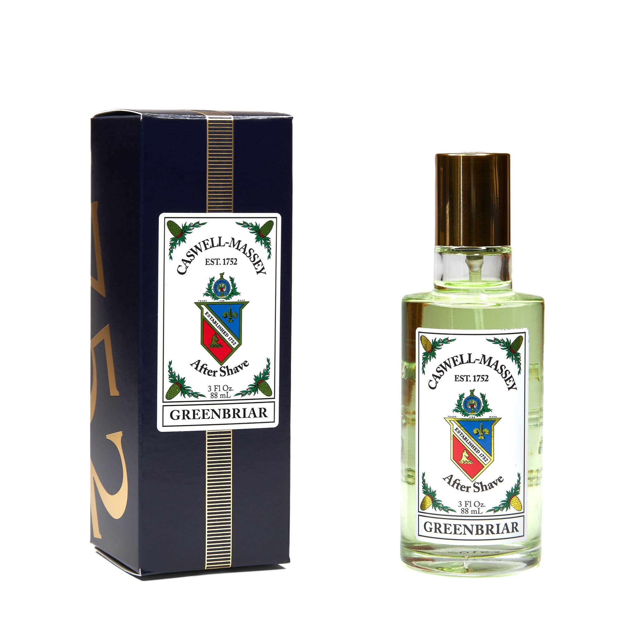 Caswell Massey Gold Cap Greenbriar After Shave for Men - Soothing Post-Shave Lotion with Classic Fragrance - Perfect for Daily Grooming & Sensitive Skin Care