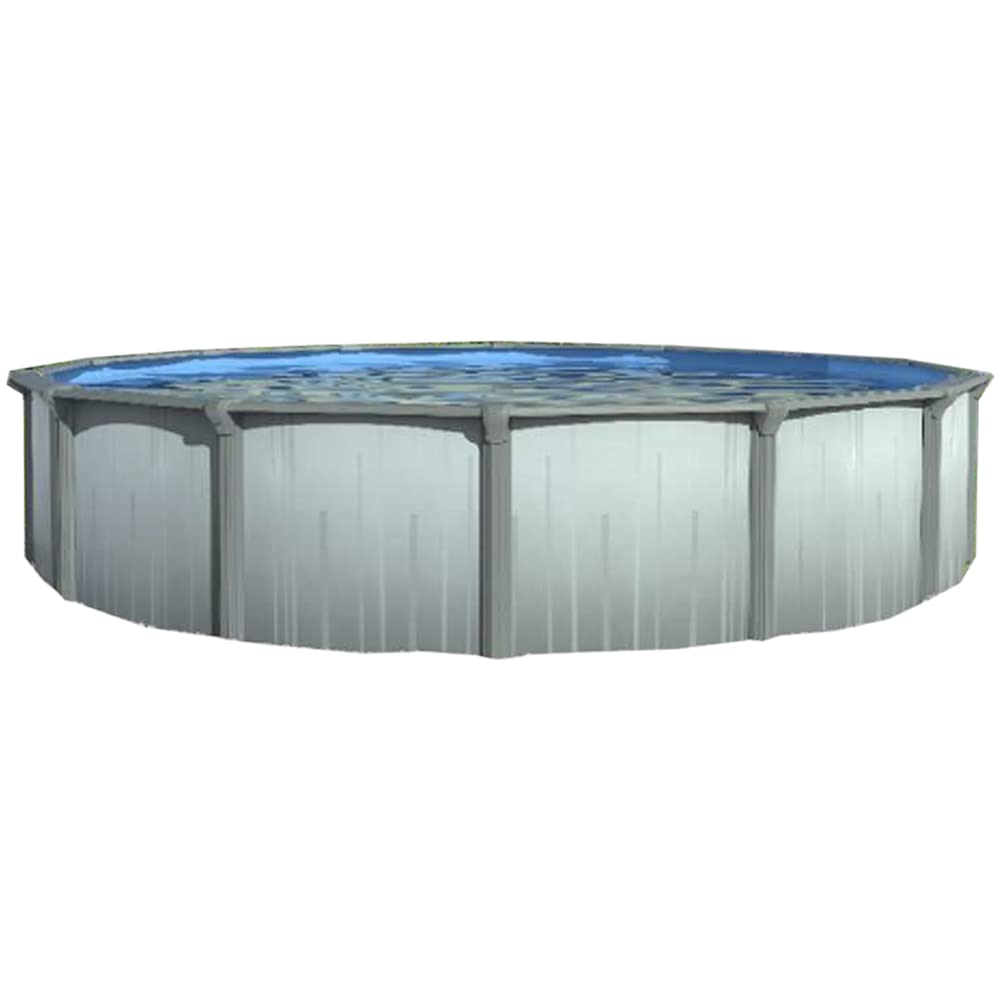 Lake Effect Pools 'Aqua Brook' 24-Foot Round Above Ground Swimming Pool | 52-Inch Height | Includes 25-Gauge Overlap Liner & Wide-Mouth Skimmer | Perfect for Backyard Family Fun, Summer Parties & Outdoor Recreation