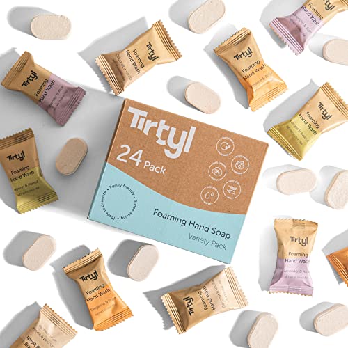 Tirtyl Foaming Hand Soap Tablet Refills - 24 Pack (192 fl oz Total) | Makes 24x 8 fl oz Bottles | Cleansing & Moisturizing Hand Wash | Compostable Eco-Friendly Packaging | Bulk Variety Fragrance Pack | Perfect for Home, Office & Travel Use