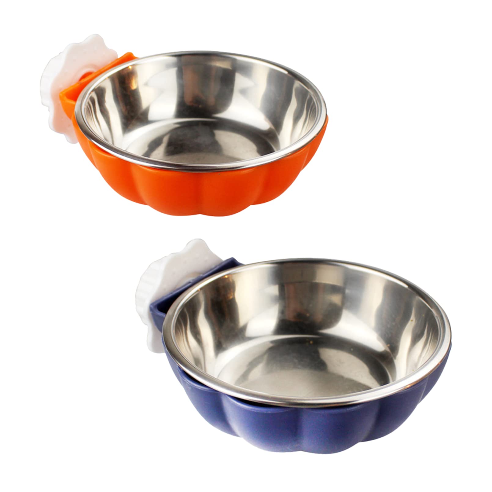 Stainless Steel Hanging Pet Bowl - Removable Dog & Cat Feeder for Cage, Coop - Perfect for Puppies, Ferrets, Birds & Guinea Pigs (2 Pack) - Ideal for Travel, Kennels & Small Animal Care