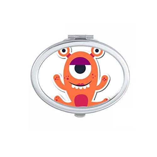 DIYthinker Universe & Alien Orange Monster Mirror - Portable Foldable Double-Sided Hand Mirror for Makeup, Travel, and Cosplay Accessories | Perfect for Vanity, Salon, and On-the-Go Touch Ups