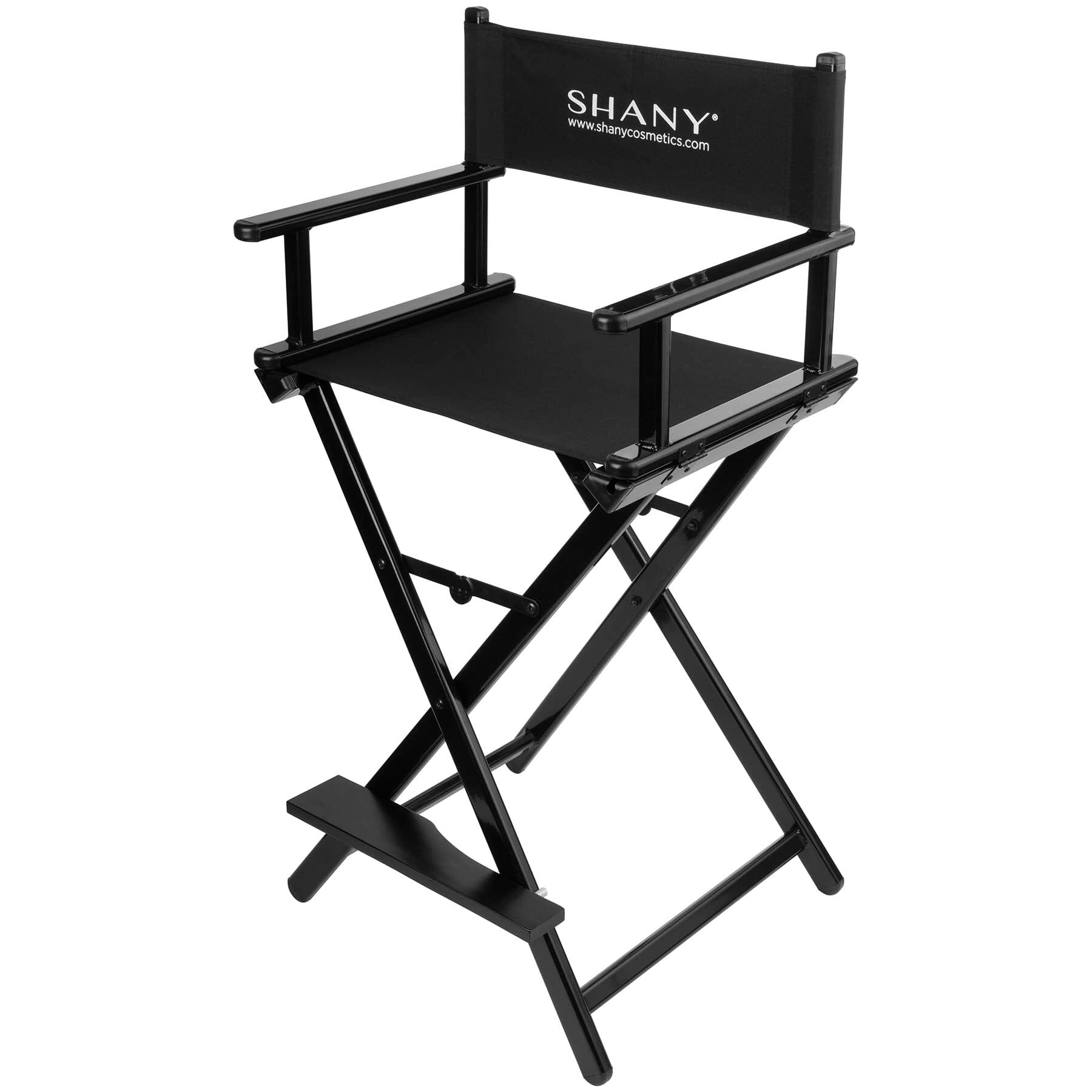Professional Studio Director Chair for Makeup Artists - Heavy Duty Black Folding Chair - Perfect for Photography Studios, Film Sets & Salon Workstations