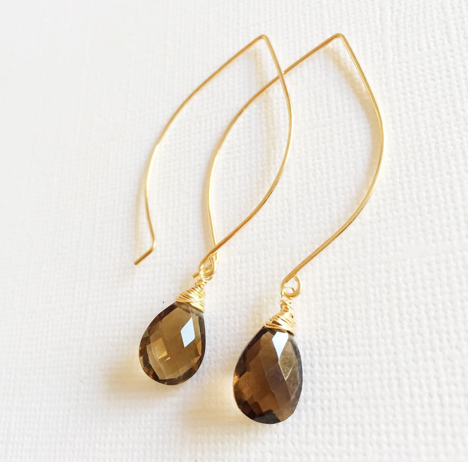 Kalena Smoky Quartz Earrings for Women - Elegant Dangle Earrings with Natural Stone for Party & Evening Wear (E226)