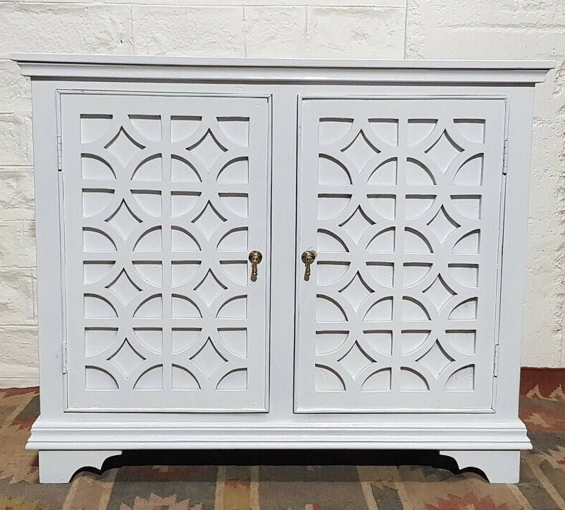 French Arched Hand Carved Solid Wood Buffet Sideboard - White | Rustic Farmhouse Dining Room Storage Cabinet for Kitchen & Living Room Decor