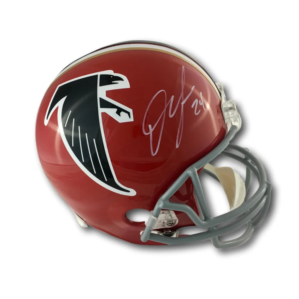 Devonta Freeman Autographed Atlanta Falcons Throwback Full Size Helmet with COA - Authentic Radtke Autograph - Perfect for Collectors, Sports Memorabilia Displays, and Falcons Fan Gifts